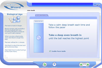 Biological Age Test live screen